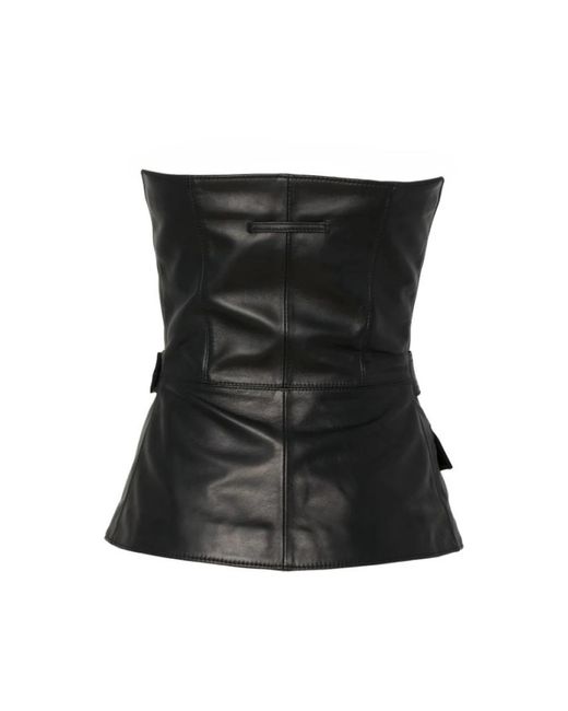 Manokhi Black Sleeveless Tops