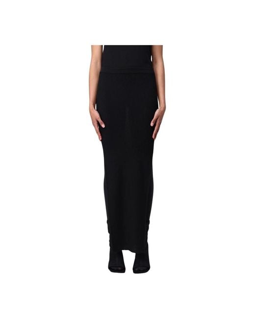 Rick Owens Black Maxi Skirts