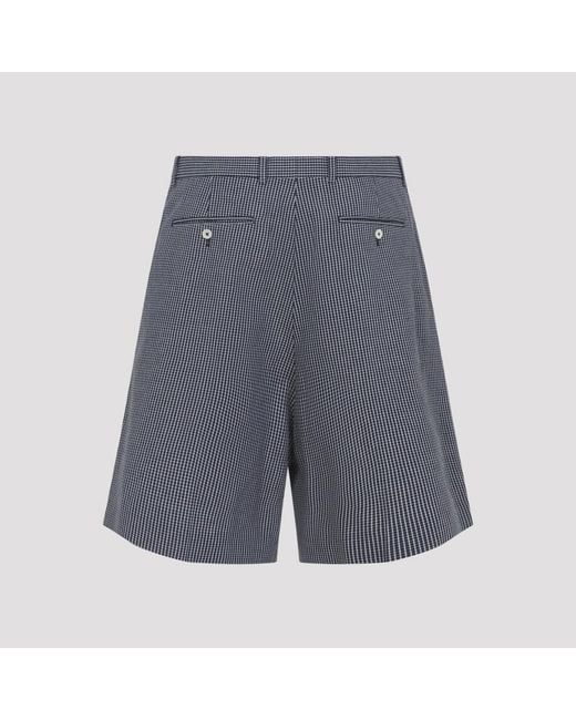 Givenchy Korte Broeken ,Blauw ,Katoen Bermuda Shorts Met Dubbele Plooi En Ruit in het Gray voor heren