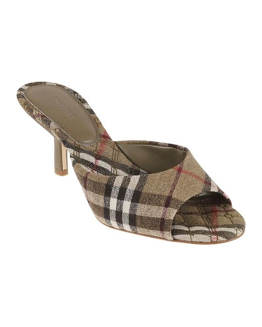 Burberry Heeled Mules in het Gray