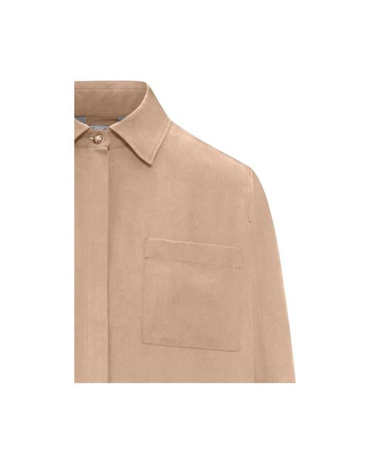 Max Mara Overhemden ,Silk Canvas Shirt in het Natural