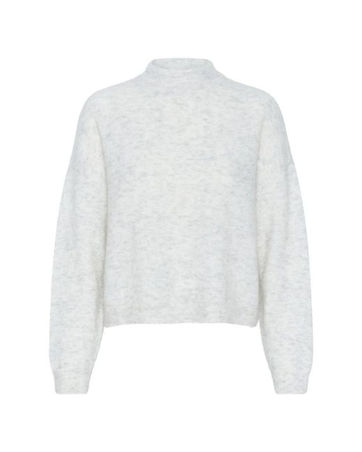Gestuz Truien & Vesten ,Grijs ,Wol Gezellige Debbie Gz Pullover Gebreid in het White