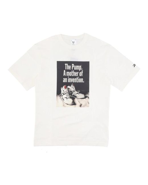 Reebok Tops ,Wit ,Katoen Grafische Pomp Tee Korte Mouw Katoen in het White voor heren