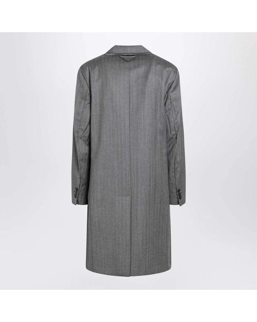 Prada Gray Single-Breasted Coats for men