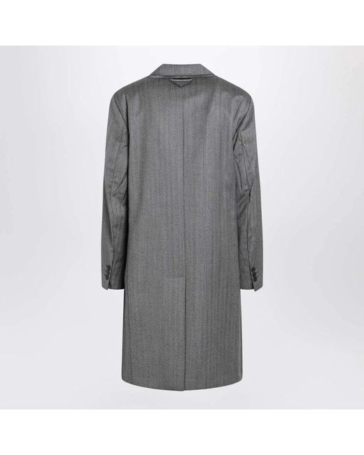 Single-Breasted Coats Prada de hombre de color Gray