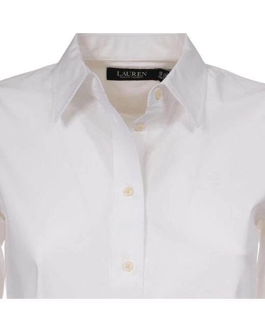 Ralph Lauren Overhemden ,Wit ,Katoen Katoenen Overhemd Met Klassieke Kraag in het White