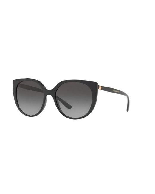 Dolce & Gabbana Black Cat eye sonnenbrille in schwarz/grau
