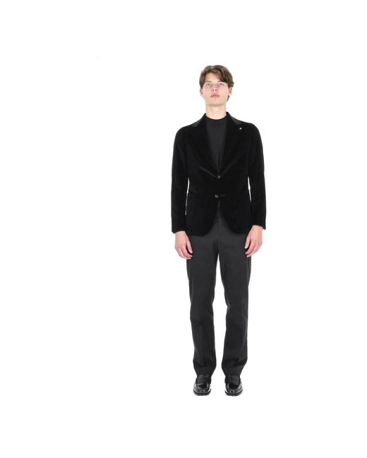 Tagliatore Jassen ,Zwart ,Leer Giacca Pino Lerario in het Black voor heren