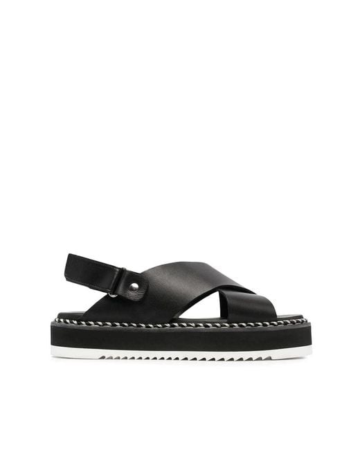 Agl Attilio Giusti Leombruni Black Flat Sandals