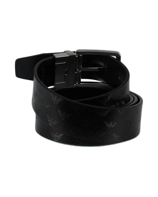 Emporio Armani Black Belts for men