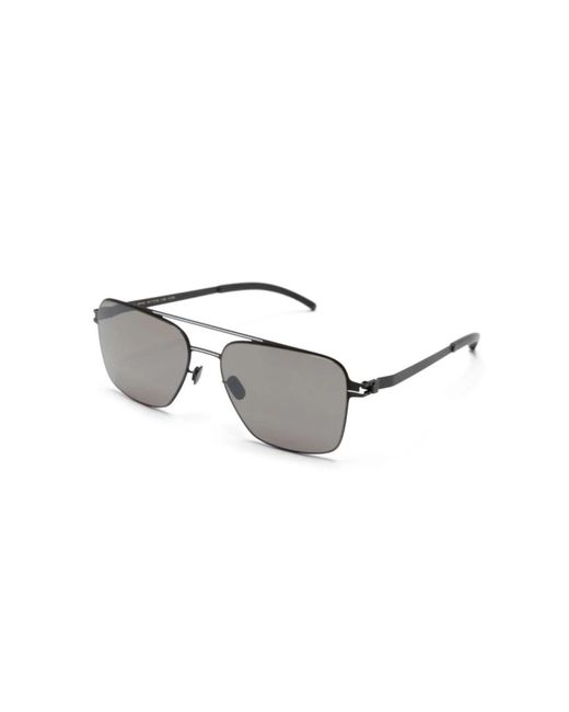 Mykita Metallic Stilvolle polarisierte sonnenbrille schwarz/weiß