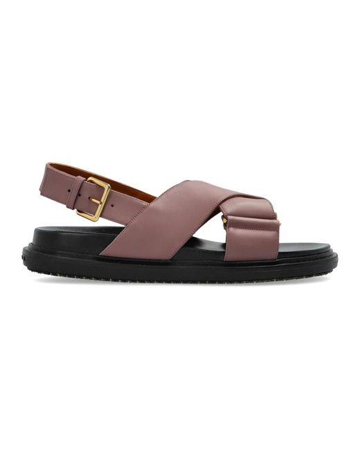 Marni Brown Flat Sandals