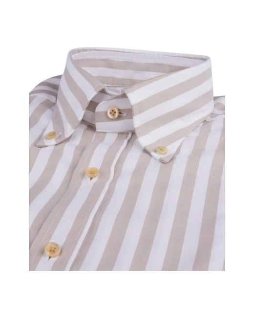 Stenstroms Overhemden ,Veelkleurig ,Katoen Gestreept Slim Fit Oxford Overhemd in het Purple voor heren