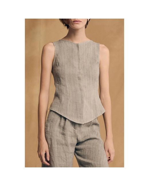 Cortana Gray Sleeveless Tops