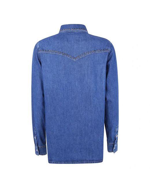 7 For All Mankind Blue Denim Shirts