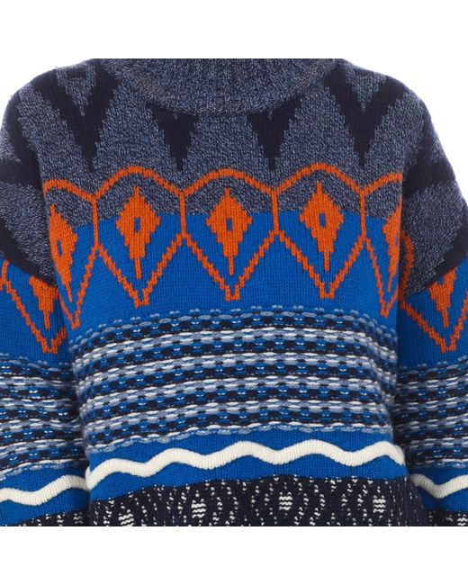 Napapijri Blue Round-Neck Knitwear for men