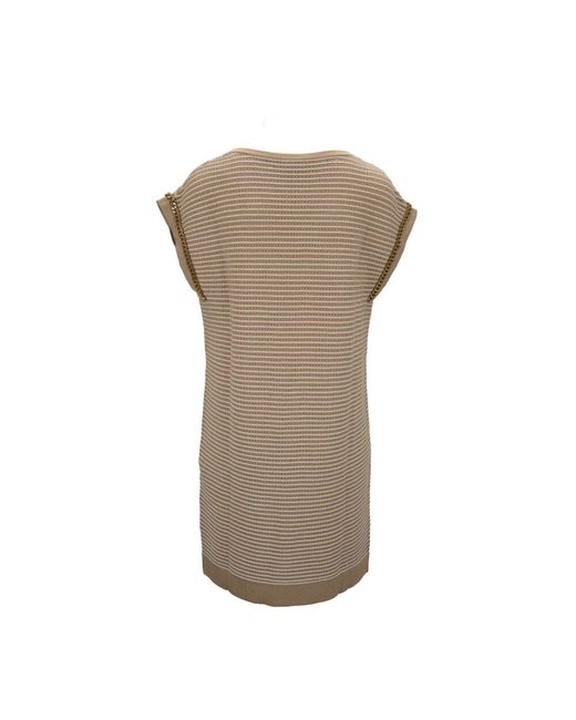 Elisabetta Franchi Brown Gold detail kurzes kleid