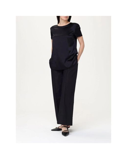 Max Mara Black Elegante Seidenbluse