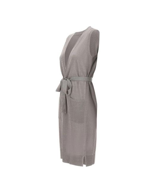 Kangra Lurex Lange Vest in het Gray