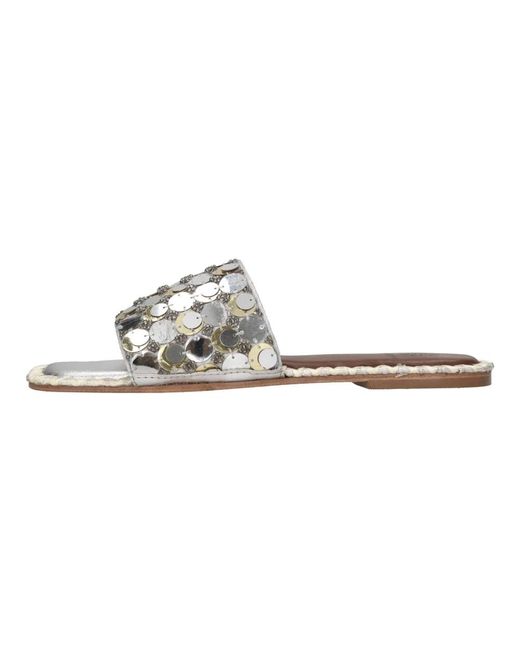 De Siena Gray Fabric Mule