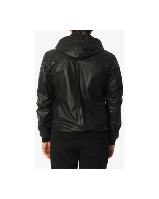 RICHMOND Black Leather Jackets for men
