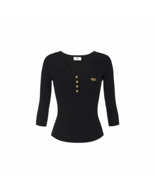 V-Neck Knitwear di Elisabetta Franchi in Black
