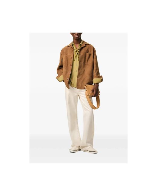 AMI Jassen ,Bruin ,Katoen Leren Overshirt in het Brown voor heren