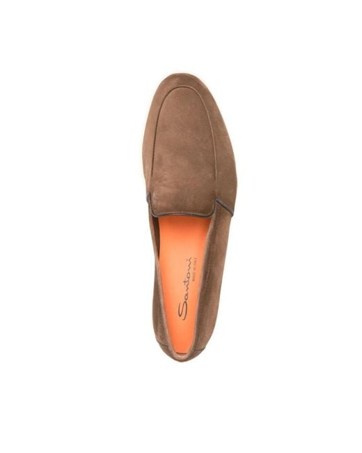Santoni Brown Loafers for men