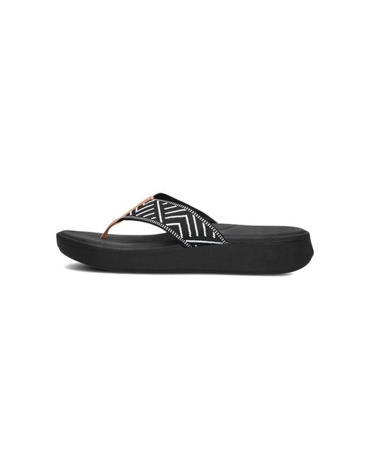 Reef Schoenen ,Zwart ,Denim Zwarte Cushion Cloud Tx Slippers in het Black