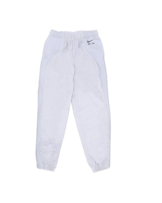Nike Fitness ,Grijs ,Katoen High-Waisted Corduroy Fleece Pants in het Blue
