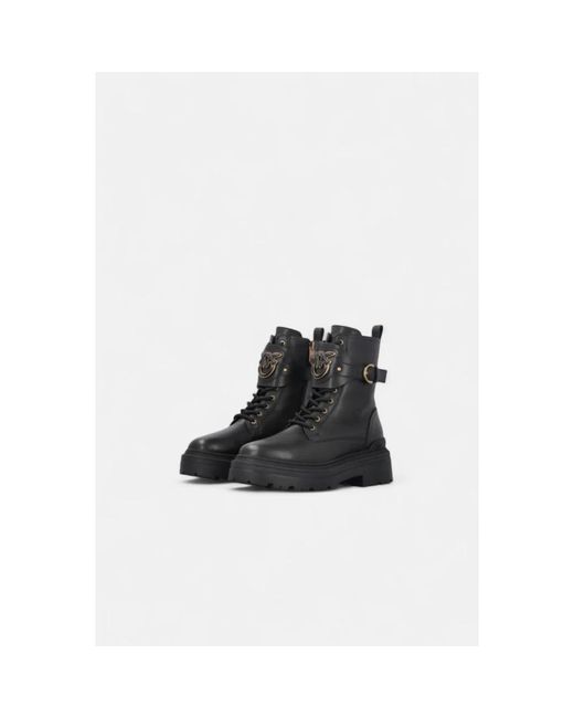 Pinko Black Lace-Up Boots