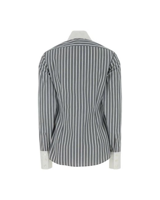 Stella McCartney Overhemden ,Veelkleurig ,Katoen Cotton Stripe Shirt in het Gray