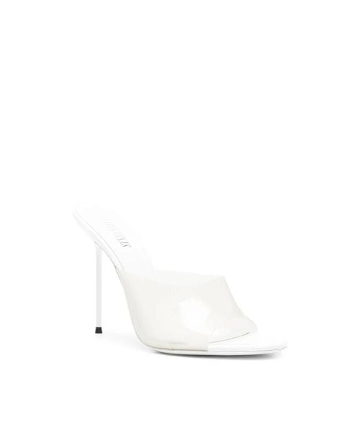 Paris Texas White Stiletto Heel Open Toe Shoes