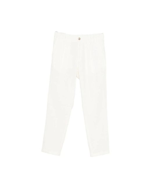 Herno White Straight Trousers for men