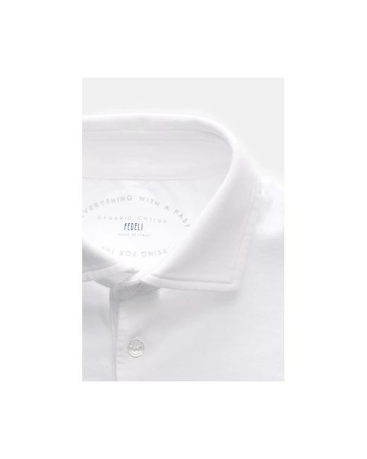 Fedeli Zero Polohemd in White für Herren