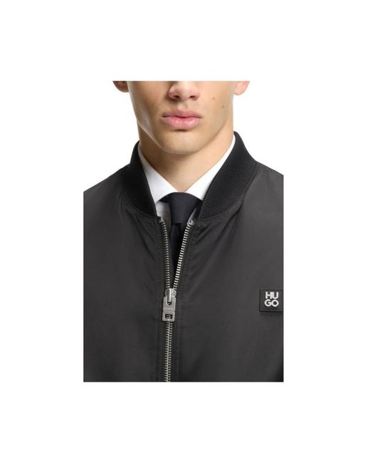 HUGO Black Bomber Jackets for men