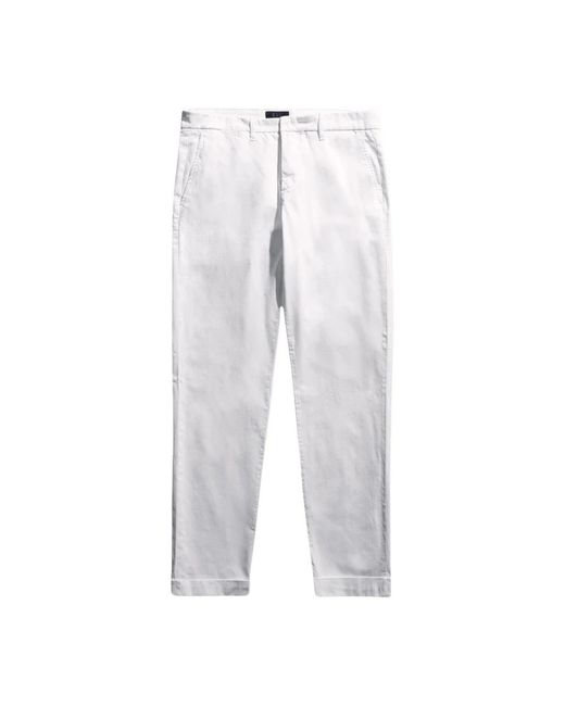 Fay White Slim-Fit Trousers for men