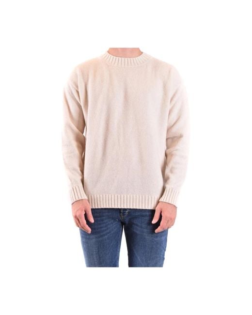Laneus White Round-Neck Knitwear for men