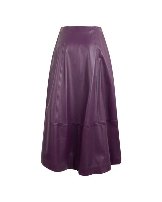 Alberta Ferretti Purple Leather Skirts