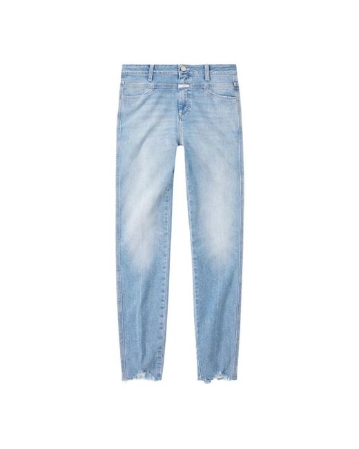 Closed Jeans ,Blauw ,Katoen Skinny Pusher Cropped Jeans in het Blue