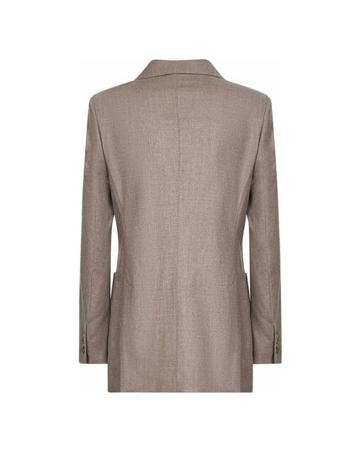 Max Mara Jassen ,Roze ,Kasjmier Kasjmier Double-Breasted Jas Tortelduifkleur in het Brown