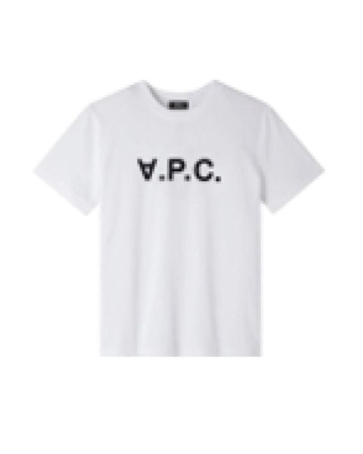 A.P.C. Tops ,Wit ,Katoen Standard Big Vpc T-Shirt in het White voor heren