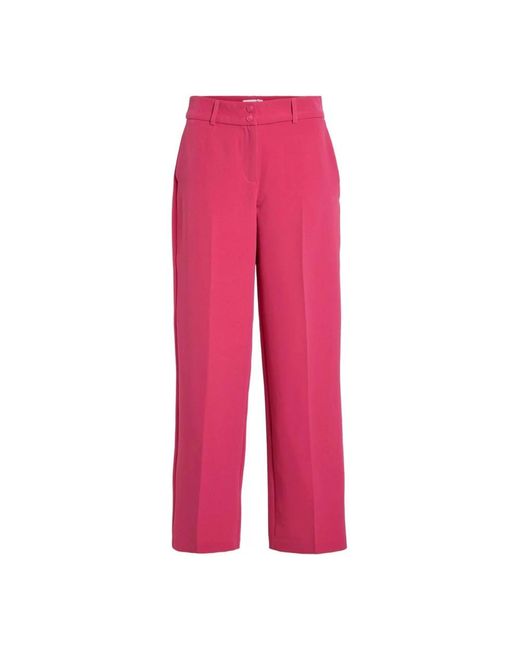 Vila Red Straight Trousers