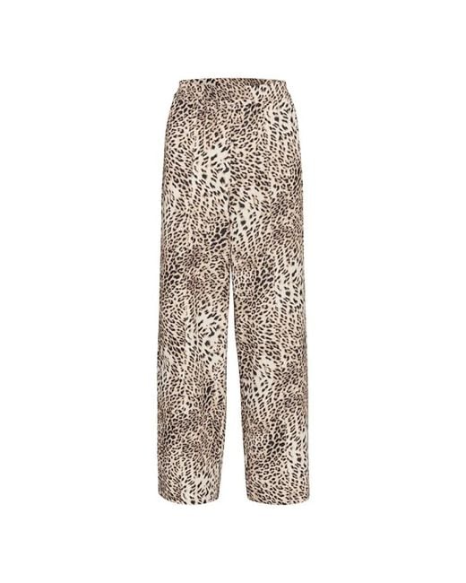 Wide Trousers Gestuz de color Natural