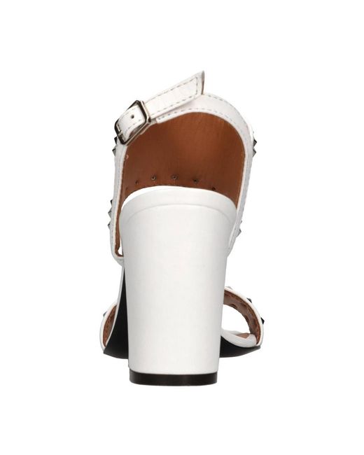 Via Roma 15 White High Heel Sandals