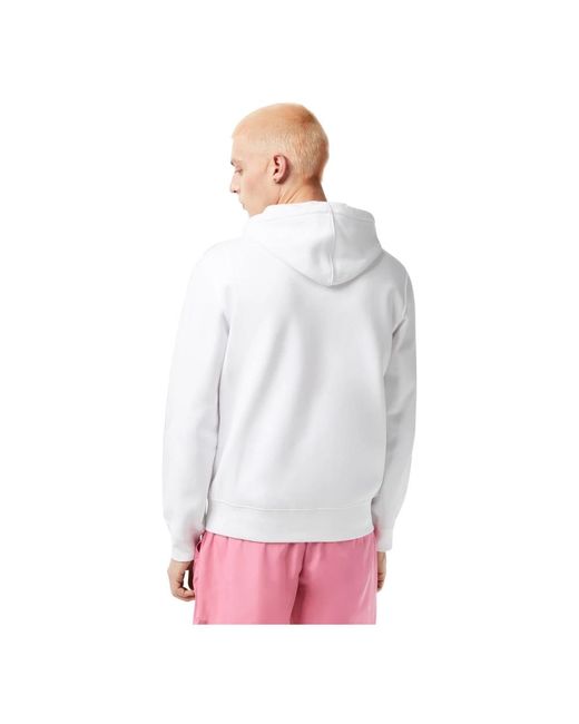 Lacoste Sweatjacke zip hoodie sweatshirt mit kapuze und reißverschluss in White für Herren