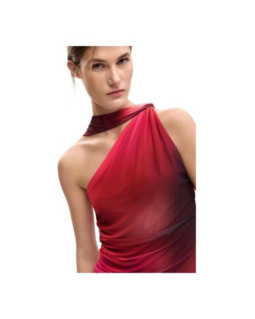 Desigual Red Sleeveless Tops