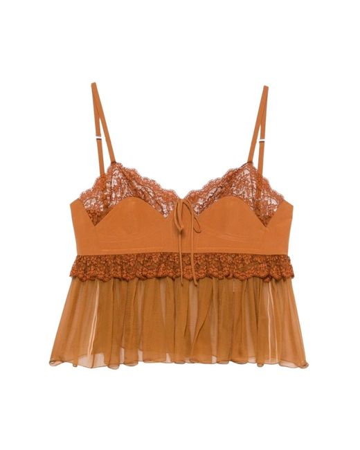 Sleeveless Tops Chloé de color Brown