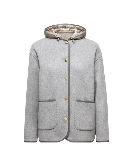 Moncler Jassen ,Grijs ,Wol Reposse 3-In-1 Wollen & Kasjmier Korte Donsjas in het Gray voor heren