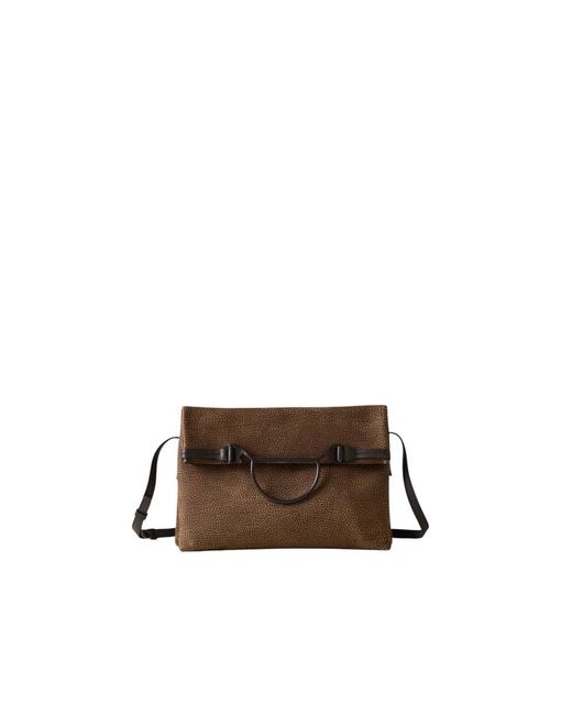 Borbonese Brown B-Wave Medium Umhängetasche